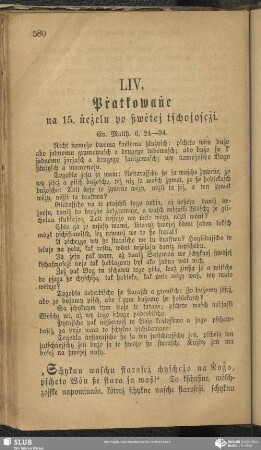 LIV. Pṙatkowaṅe na 15. ṅeżelu po ßwėtej tschojoscżi