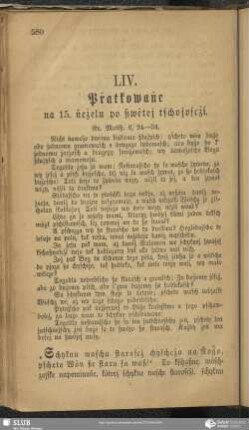 LIV. Pṙatkowaṅe na 15. ṅeżelu po ßwėtej tschojoscżi