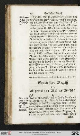 Vorläufiger Begriff der allgemeinen Weltgeschichte