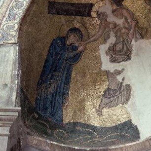 Chios. Nea Moní. Muttergottes aus dem Mosaik, Mitte 11. Jh., unter der Vierungskuppel. 51