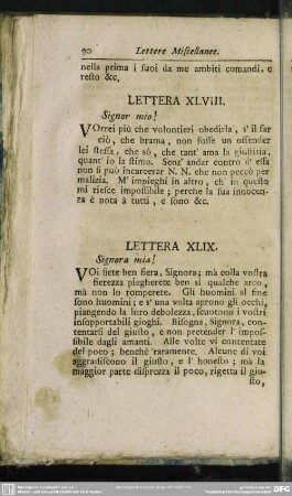 Lettera XLIX. Signora mia!