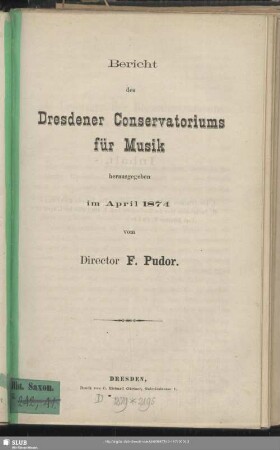 [3.]1873/74: Bericht des Dresdener Conservatoriums für Musik