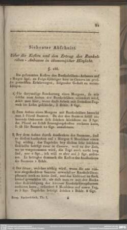 Siebenter Abschnitt. Ueber die Kosten und den Ertrag des Runkelrüben-Anbaues in ökonomischer Hinsicht