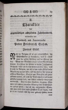 II. Charakter des gegenwärtigen achtzehnten Jahrhunderts