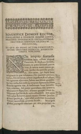 Magnifice Domine Rector ...