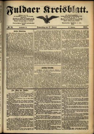 Ausgabe vom Donnerstag, den 27. Januar 1910.