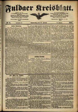Ausgabe vom Donnerstag, den 27. Januar 1910.