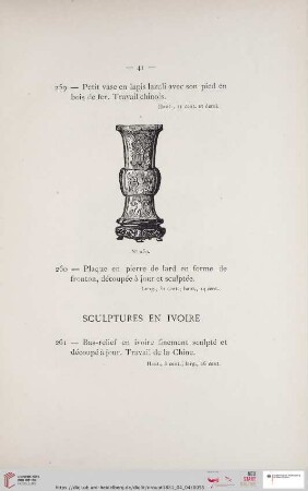 Sculptures en Ivoire (Nr. 261 - 266)