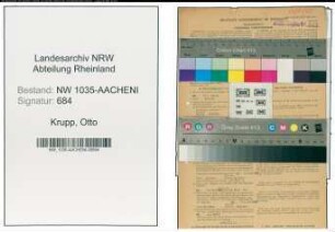 Entnazifizierung Otto Krupp , geb. 10.02.1901 (Bergmann)