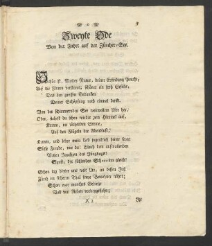 Zweyte Ode Von der Fahrt auf der Zürcher-See.