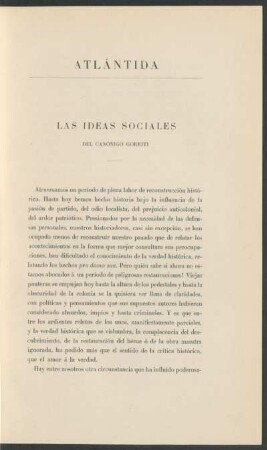 Las ideas sociales del canónigo Gorriti