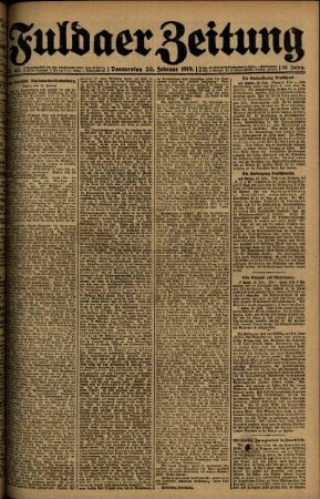 Ausgabe vom Donnerstag, den 20. Februar 1919.