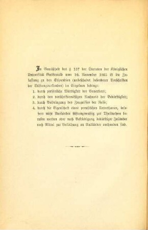 Stiftungen, Stipendien und Beneficien für Studirende an der Universität Greifswald