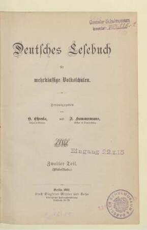 Teil 2 = (Mittelstufe), [Schülerband]: [Teil 2 = (Mittelstufe), [Schülerband]]