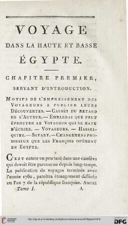 Chapitre premier, servant d’introduction