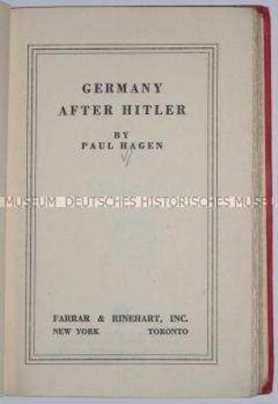 Abhandlung über die Zukunftsperspektiven Deutschlands nach einem Sieg über Hitler