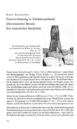 Eisenverhüttung in Norddeutschland (Duvenstedter Brook) : Ein historischer Rückblick