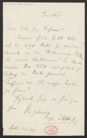 Brief an Karl Klindworth : 06.01.1894