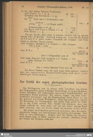 Zur Kritik des sogen. photographischen Gesetzes