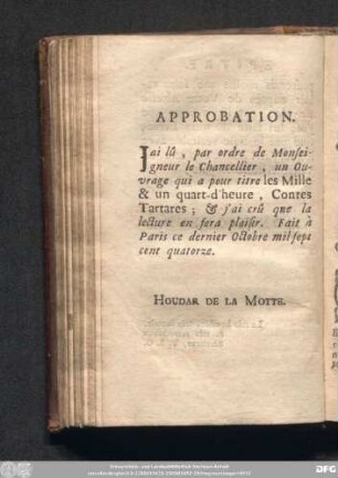 Approbation.