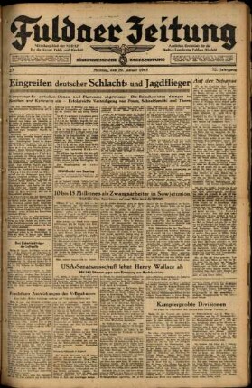 Ausgabe vom Montag, den 29. Januar 1945.