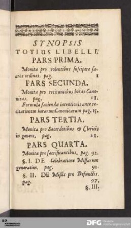Synopsis Totius Libelli.