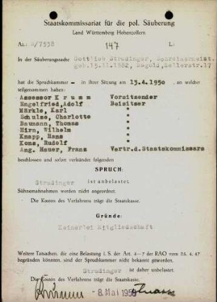 Stradinger, Gottlieb