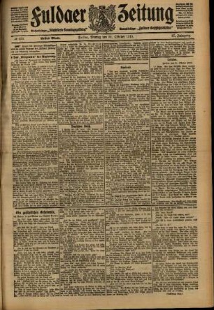 Erste Ausgabe vom Montag, den 31. Oktober 1910.