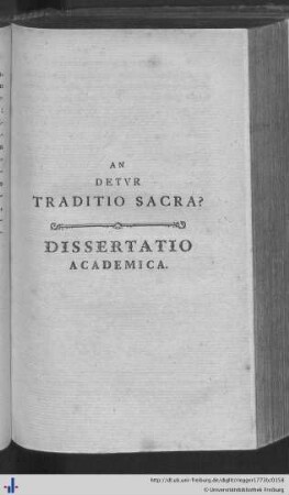 An Detur Traditio Sacra.
