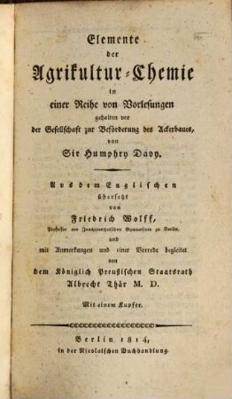 Elemente der Agrikultur