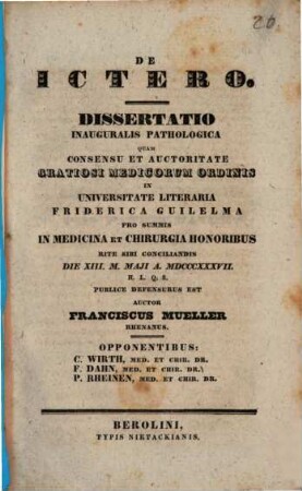 De ictero : diss. inaug. pathol.