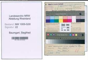 Entnazifizierung Siegfried Baumgart , geb. 11.06.1913 (Ingenieur)