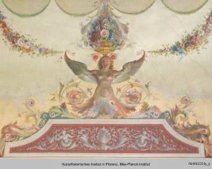 Freskendekoration mit Allegorien der vier Erdteile, Grotesken und Ornamente sowie der Ceres