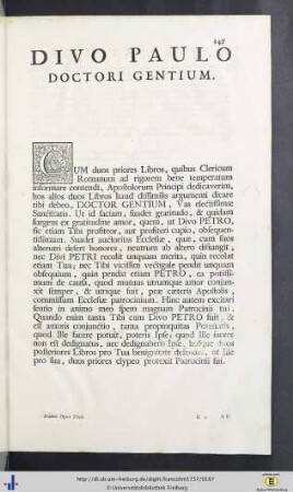 Divo Paulo doctori gentium.