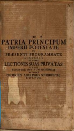 De patria principum imperii potestate
