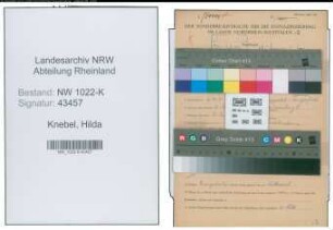 Entnazifizierung Hilda Knebel , geb. 06.11.1911 ()