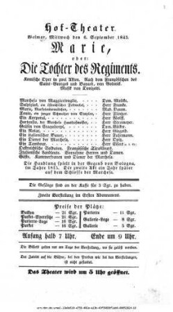 Marie, oder: Die Tochter des Regiments