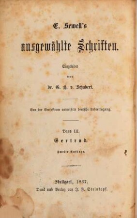 E. Sewell's ausgewählte Schriften, 3