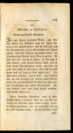 26. Albertine an Friederiken.