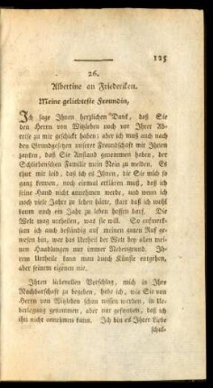 26. Albertine an Friederiken.