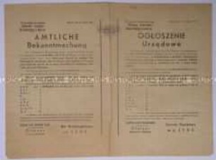 Maueranschlag aus dem besetzten Polen (Generalgouvernement) zur Arbeitspflicht der "nichtdeutschen Bevölkerung (ausser Juden)"