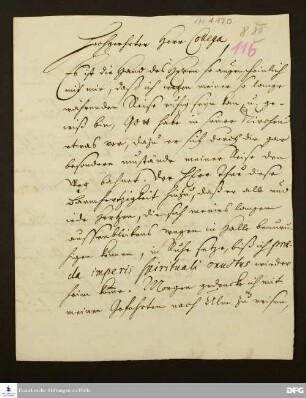 Brief von August Hermann Francke an Johann Daniel Herrnschmidt.