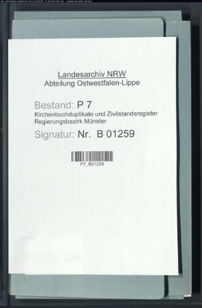 Belegakte zum Zivilstandsregister 1812 der Gemeinde Bork (Photokopie der Original-Belegakte), (H 1812)