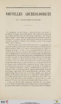 Nouvelles archéologiques et correspondance