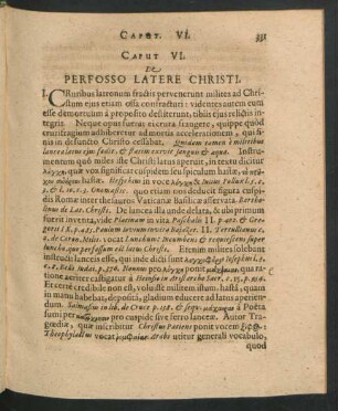 Caput VI. De Perfosso Latere Christi.