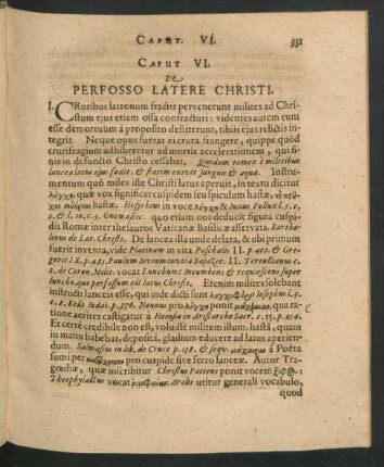Caput VI. De Perfosso Latere Christi.