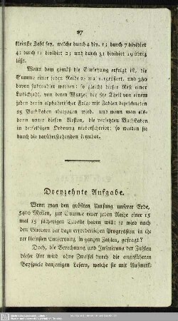 Dreyzehnte Aufgabe