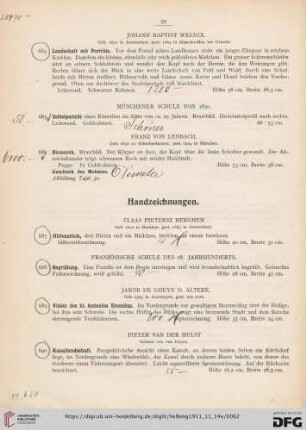 Handzeichnungen (Nr. 687-705)