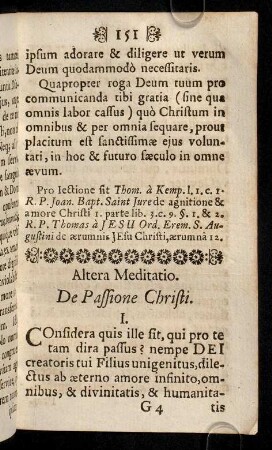 151-162, Altera Meditatio, de Passione Christi.