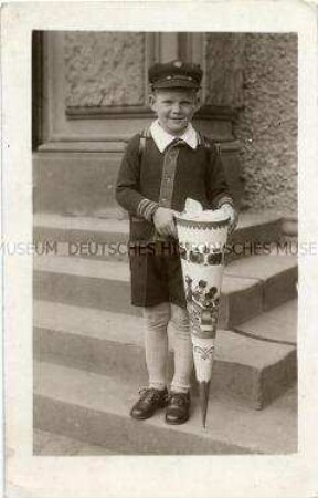 Erinnerungsfoto an den ersten Schultag